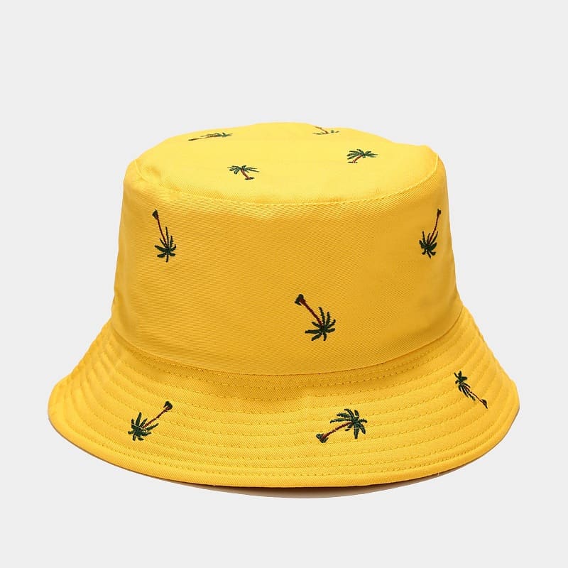 BK00061 Pălărie de găleată cu brodat de nucă de cocos