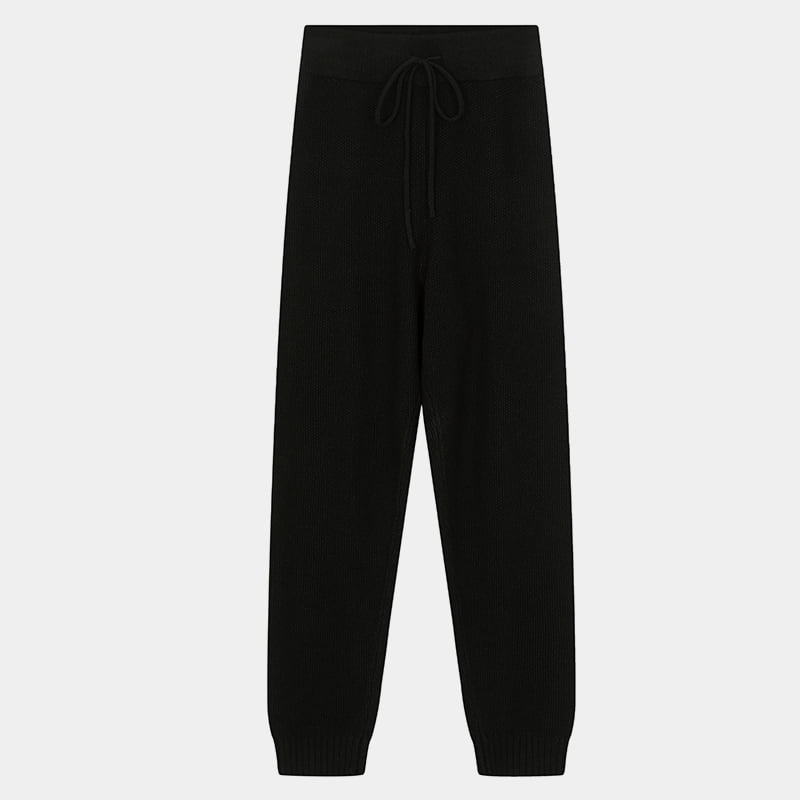ML2237 Pantaloni casual din tricot cu talie mijlocie groși de înaltă densitate
