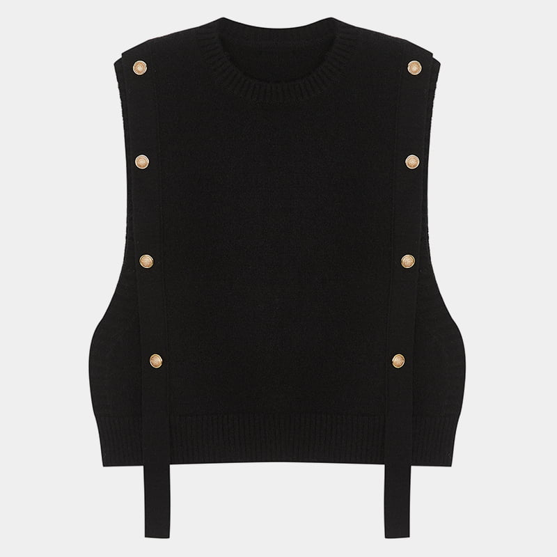 ML2217 Vestă de pulover tricotată de epocă, stil cool