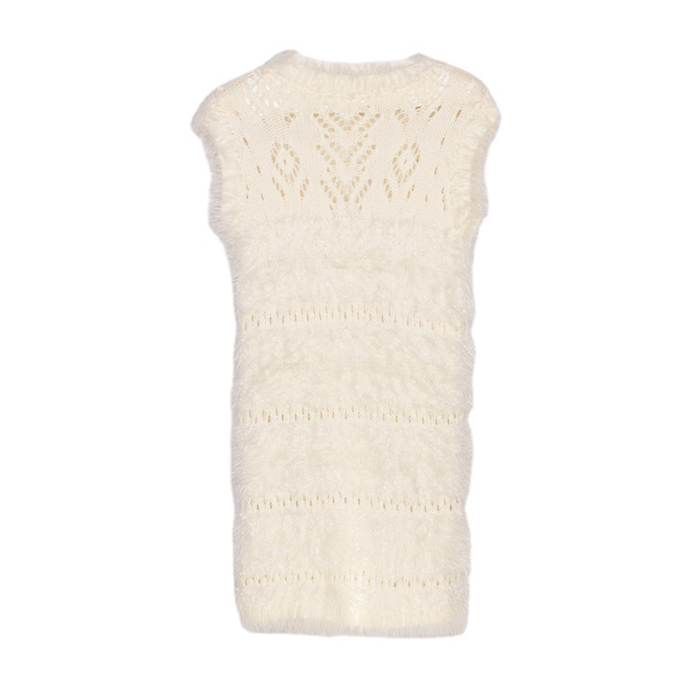 SM-K0043 Rochie tricotată fără mâneci Mohair de vară Rochie franceză cu fundul gol SM-K0043 Rochie tricotată fără mâneci Mohair de vară Rochie franceză cu fundul gol