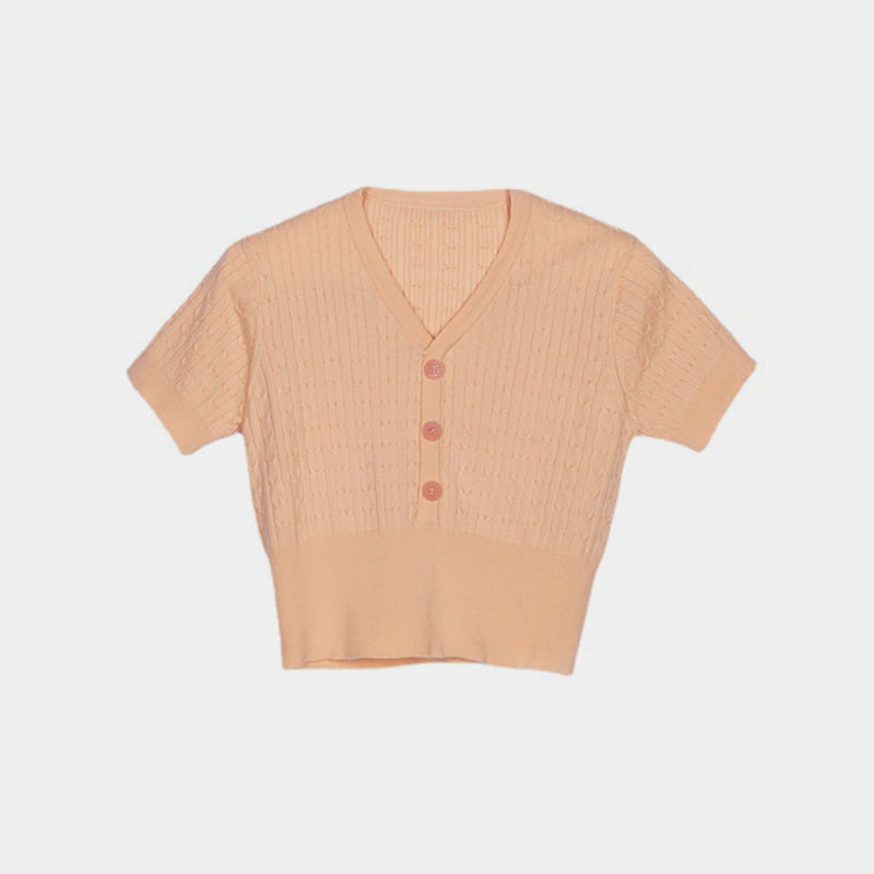 SM-K0002 Pulover tricotat de damă decupat cu decolteu în V din faux in