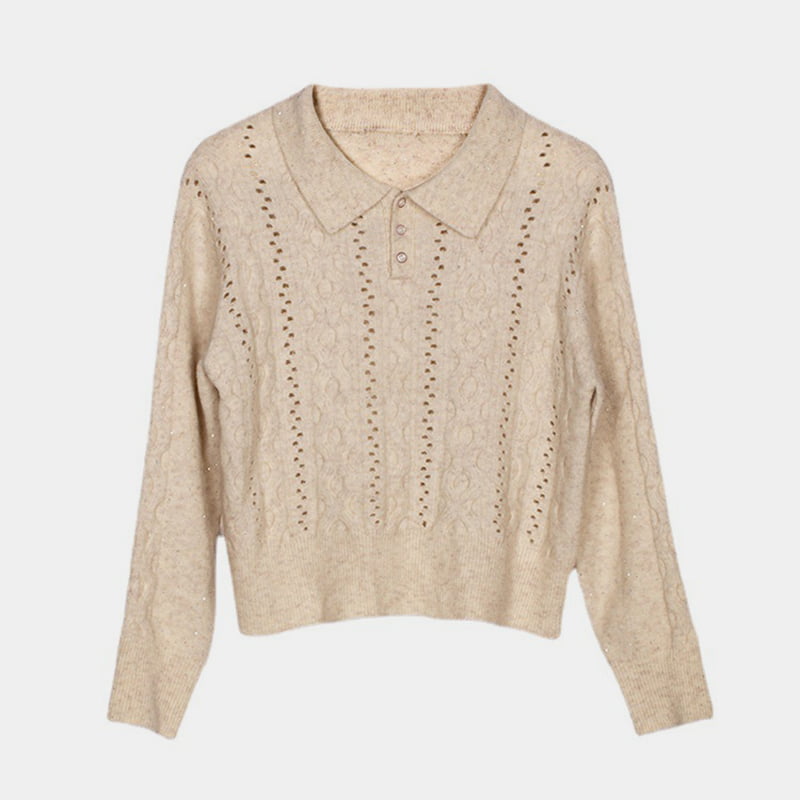 SM-K0012 Pulover tricotat de primăvară, toamnă, cu rever, culoare uni, cu fundul gol SM-K0012 Pulover tricotat de primăvară, toamnă, cu rever, culoare uni, cu fundul gol