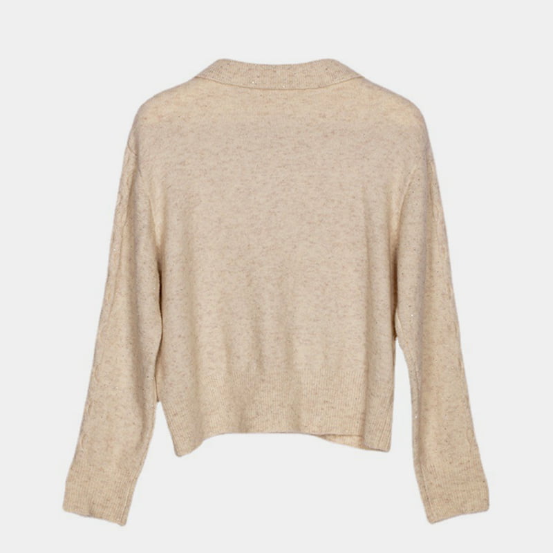 SM-K0012 Pulover tricotat de primăvară, toamnă, cu rever, culoare uni, cu fundul gol SM-K0012 Pulover tricotat de primăvară, toamnă, cu rever, culoare uni, cu fundul gol