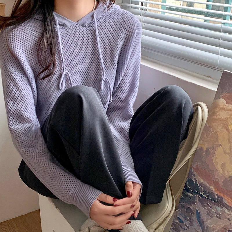 SM-K0018 Pulover cu glugă de primăvară Pulover tricotat pentru femei SM-K0018 Pulover cu glugă de primăvară Pulover tricotat pentru femei