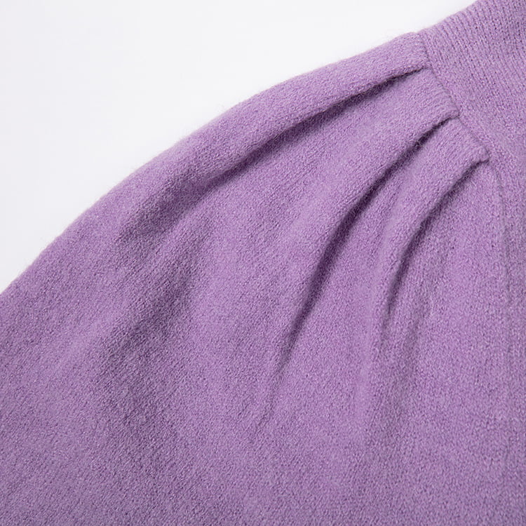 SM-K0039 Pulover tricotat de primăvară/toamnă, uni, cu mânecă lungă, pliuri pe umeri SM-K0039 Pulover tricotat de primăvară/toamnă, uni, cu mânecă lungă, pliuri pe umeri