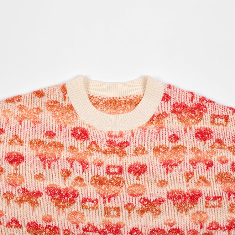SM-K0038 Pulover cu gât rotund Pulover tricotat pentru femei cu model tridimensional dulce SM-K0038 Pulover cu gât rotund Pulover tricotat pentru femei cu model tridimensional dulce