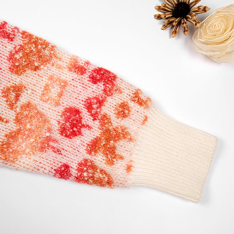 SM-K0038 Pulover cu gât rotund Pulover tricotat pentru femei cu model tridimensional dulce SM-K0038 Pulover cu gât rotund Pulover tricotat pentru femei cu model tridimensional dulce