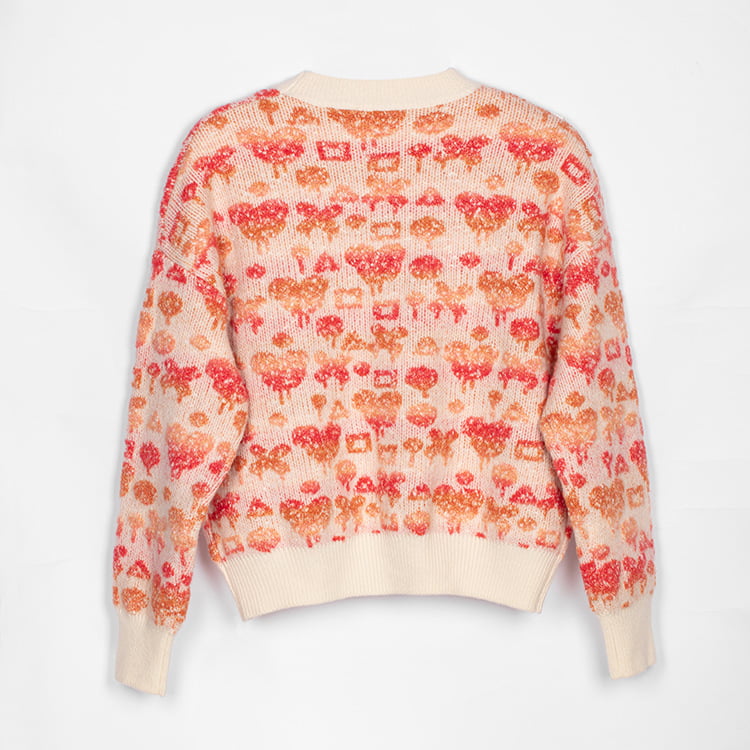 SM-K0038 Pulover cu gât rotund Pulover tricotat pentru femei cu model tridimensional dulce SM-K0038 Pulover cu gât rotund Pulover tricotat pentru femei cu model tridimensional dulce