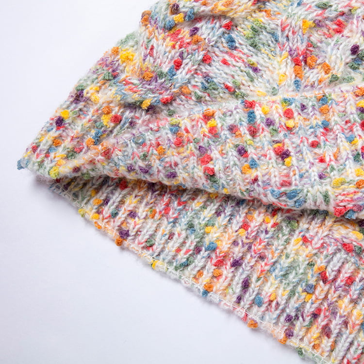 SM-K0033 Pulover tricotat, colorat, cu buline, vânt dulce SM-K0033 Pulover tricotat, colorat, cu buline, vânt dulce