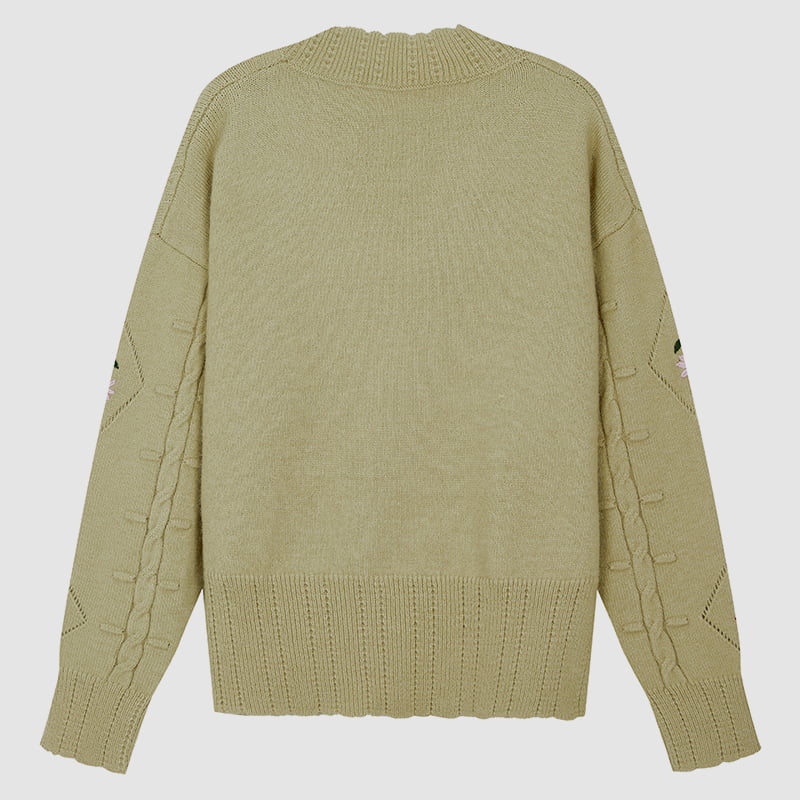 ML2213 Jachetă cardigan tricotată manuală retro japoneză verde avocado ML2213 Jachetă cardigan tricotată manuală retro japoneză verde avocado