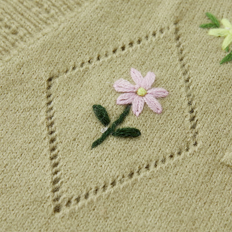 ML2213 Jachetă cardigan tricotată manuală retro japoneză verde avocado ML2213 Jachetă cardigan tricotată manuală retro japoneză verde avocado