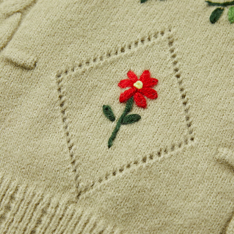 ML2213 Jachetă cardigan tricotată manuală retro japoneză verde avocado ML2213 Jachetă cardigan tricotată manuală retro japoneză verde avocado