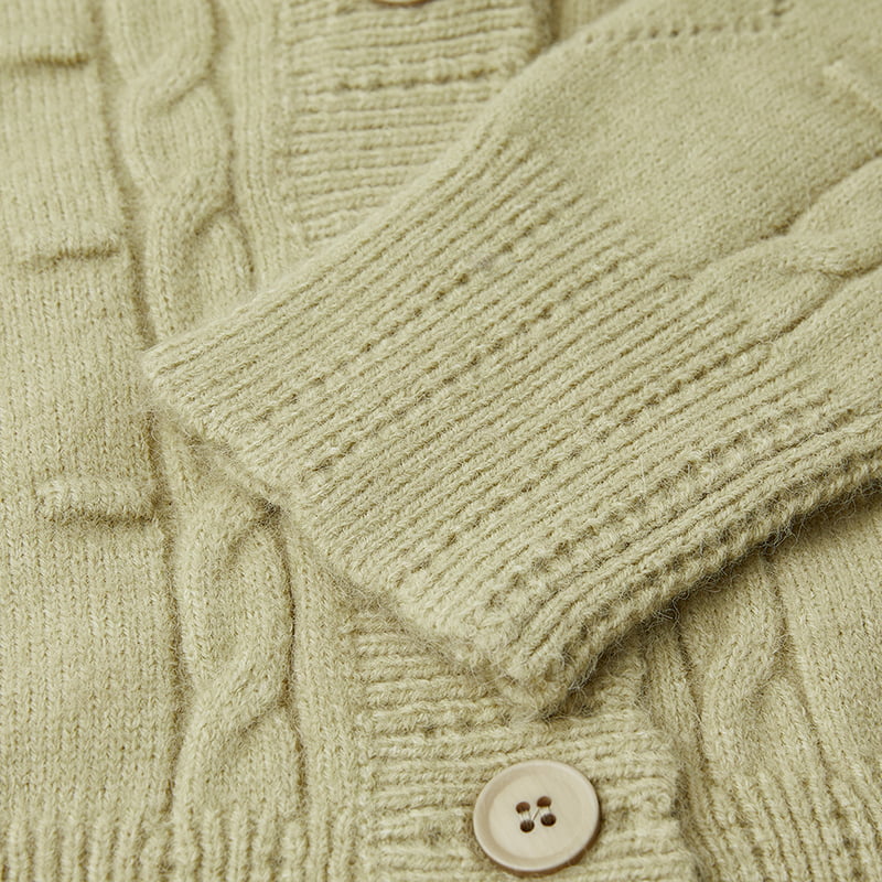 ML2213 Jachetă cardigan tricotată manuală retro japoneză verde avocado ML2213 Jachetă cardigan tricotată manuală retro japoneză verde avocado