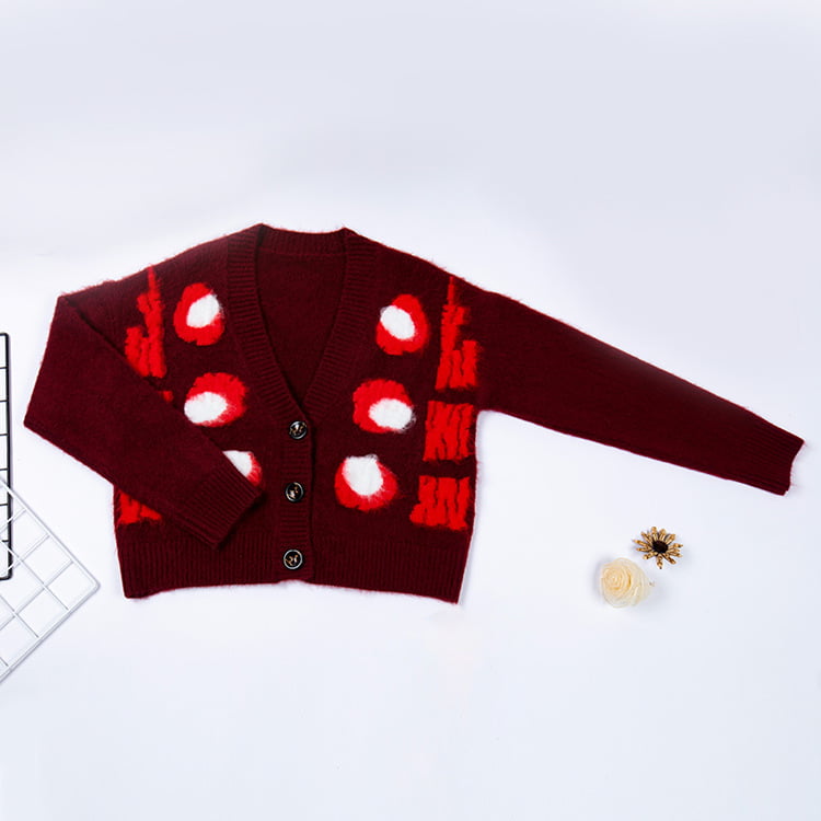 SM-K0030 Cardigan tricotat îngroșat pentru femei, din jacquard, cu pete contrastante, toamnă/iarnă SM-K0030 Cardigan tricotat îngroșat pentru femei, din jacquard, cu pete contrastante, toamnă/iarnă