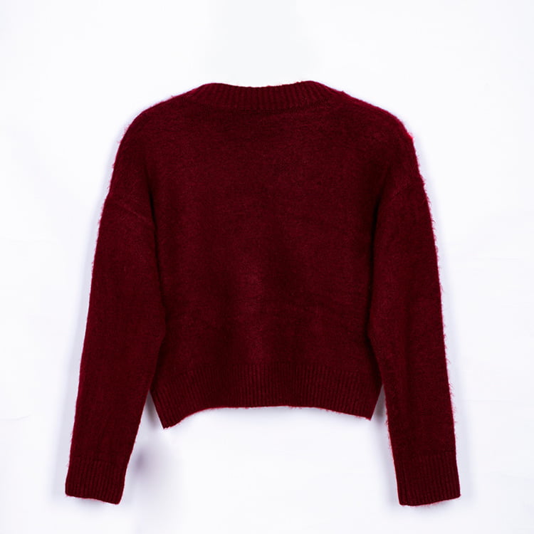 SM-K0030 Cardigan tricotat îngroșat pentru femei, din jacquard, cu pete contrastante, toamnă/iarnă SM-K0030 Cardigan tricotat îngroșat pentru femei, din jacquard, cu pete contrastante, toamnă/iarnă