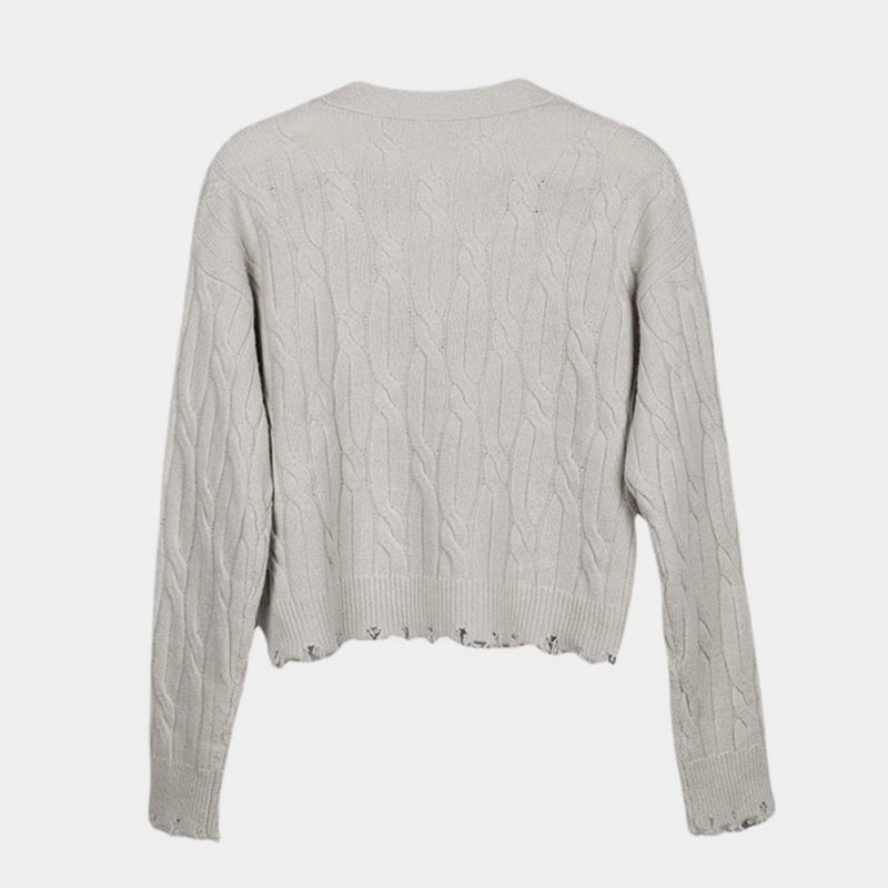 SM-K0013 Pulover tridimensional de toamnă/iarnă cu decolteu în V Cardigan tricotat SM-K0013 Pulover tridimensional de toamnă/iarnă cu decolteu în V Cardigan tricotat