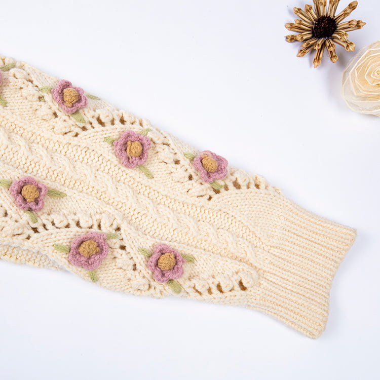 SM-K0008 Pulover cu mânecă lungă cu cârlig manual retro, largi, cardigan tricotat pentru femei SM-K0008 Pulover cu mânecă lungă cu cârlig manual retro, largi, cardigan tricotat pentru femei