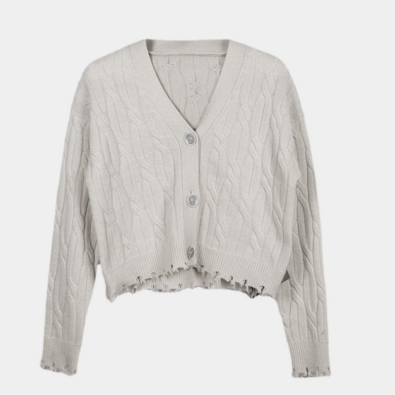 SM-K0013 Pulover tridimensional de toamnă/iarnă cu decolteu în V Cardigan tricotat