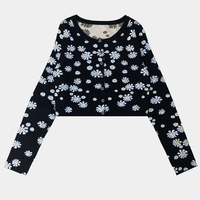 SM-K0009 Pulover tricotat cu margarete mic pentru femei Jachetă cardigan subțire tricotată