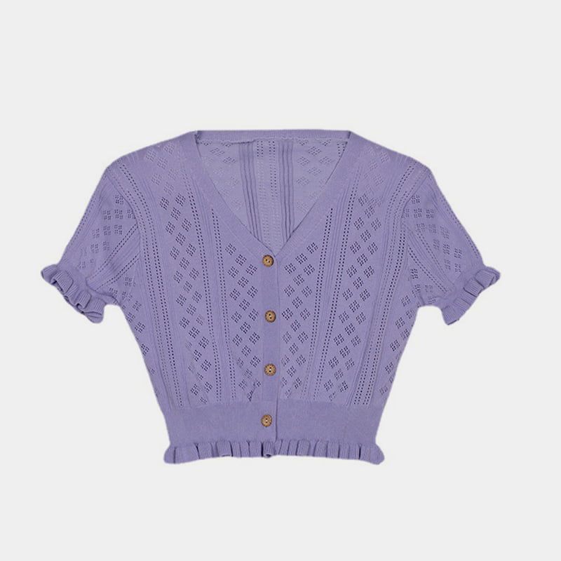 SM-K0015 Cardigan din tricot din mătase de gheață cu decolteu în V, scurt, subțire, cu mânecă scurtă SM-K0015 Cardigan din tricot din mătase de gheață cu decolteu în V, scurt, subțire, cu mânecă scurtă