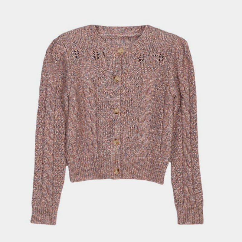 SM-K0006 Cardigan din tricot cu mânecă lungă pentru femei, cu un singur piept