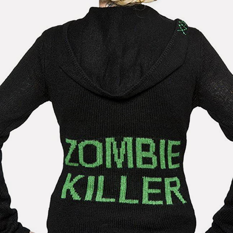 SM-K0098 Pulover tricotat cu glugă cu monogramă Pulover tricotat strâns SM-K0098 Pulover tricotat cu glugă cu monogramă Pulover tricotat strâns