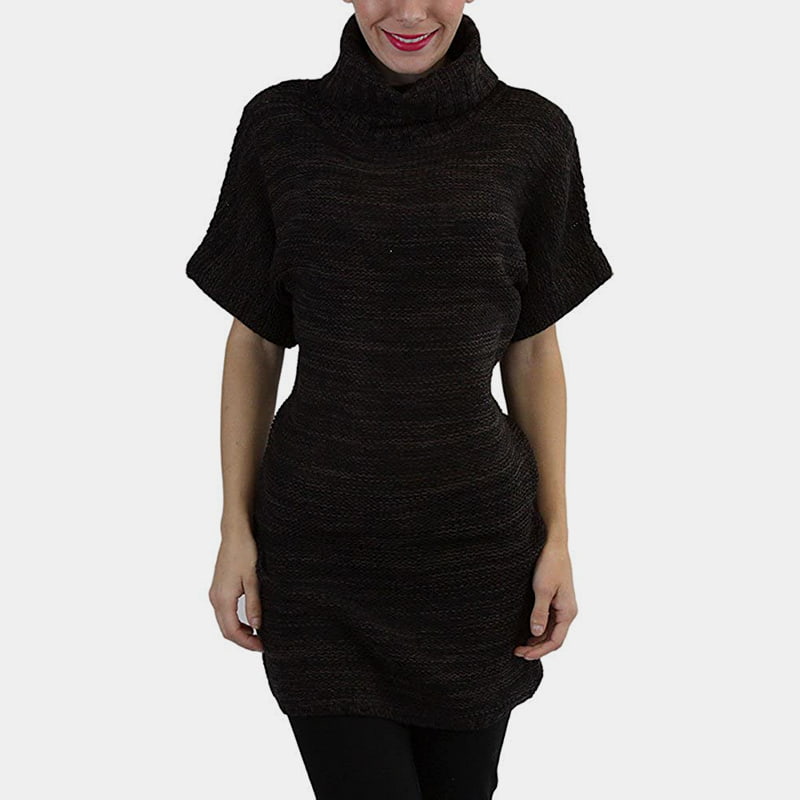 SM-K0067 Pulover tricotat cu mânecă scurtă, uni, cu guler înalt, până la talie SM-K0067 Pulover tricotat cu mânecă scurtă, uni, cu guler înalt, până la talie