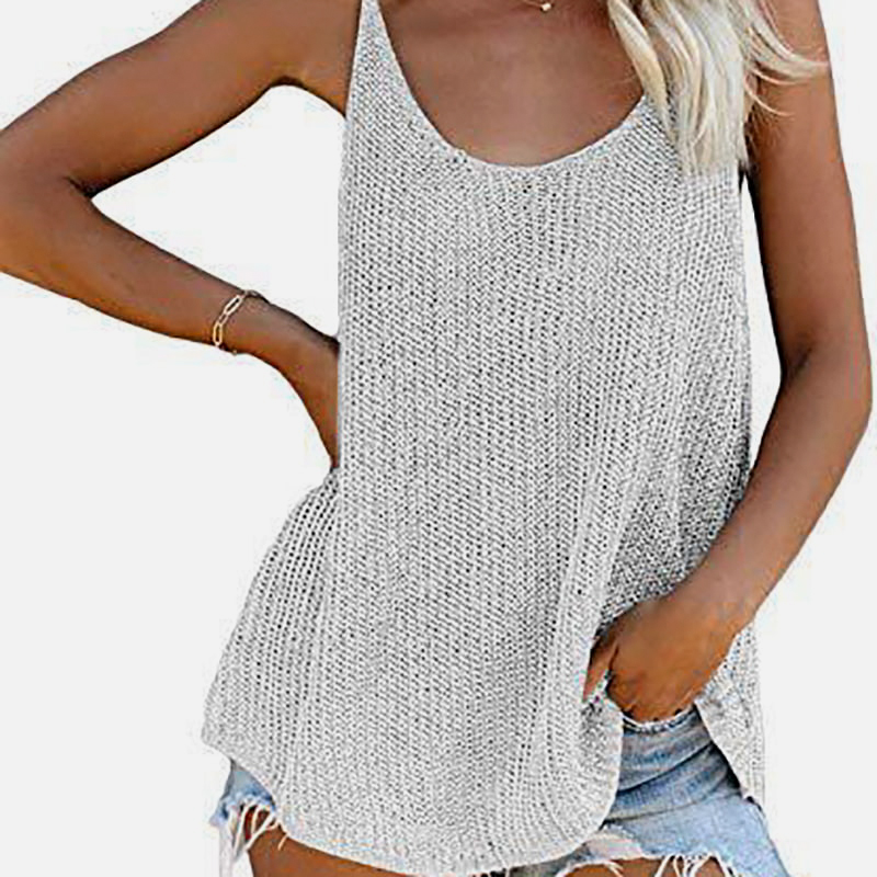 SM-K0065 Vestă tricotată cu decolteu în U