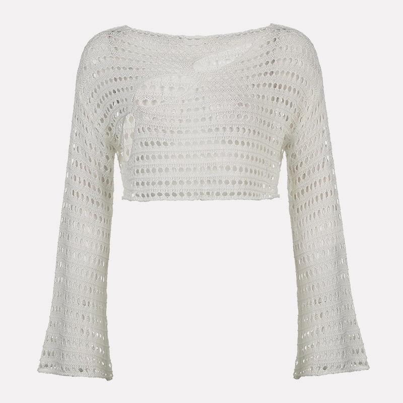 SM-K0084 Jumper tricotat cu mâneci din corn scobit