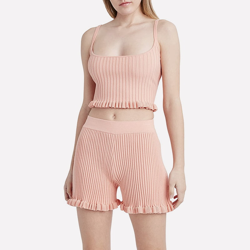 SM-K0054 Costum tricotat cu vestă și pantaloni scurți fără mâneci