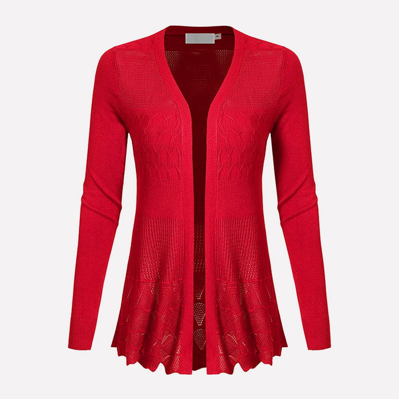 SM-K0072 Jachetă cardigan tricot de lungime medie, cu mânecă lungă, cu decolteu în V