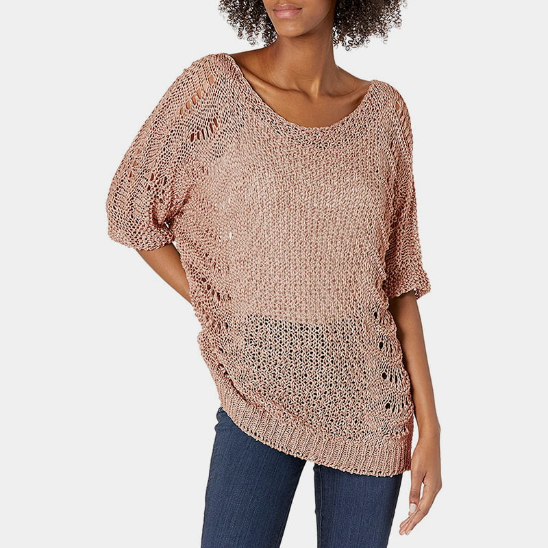 SM-K0060 Pulover tricotat cu decolteu rotund pentru protecție solară cu mânecă scurtă SM-K0060 Pulover tricotat cu decolteu rotund pentru protecție solară cu mânecă scurtă