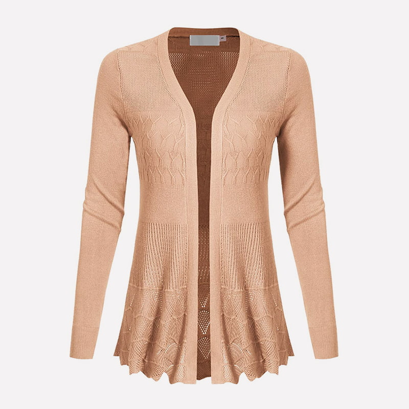 SM-K0072 Jachetă cardigan tricot de lungime medie, cu mânecă lungă, cu decolteu în V SM-K0072 Jachetă cardigan tricot de lungime medie, cu mânecă lungă, cu decolteu în V