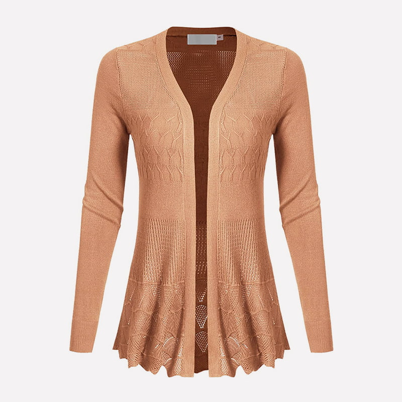 SM-K0072 Jachetă cardigan tricot de lungime medie, cu mânecă lungă, cu decolteu în V SM-K0072 Jachetă cardigan tricot de lungime medie, cu mânecă lungă, cu decolteu în V