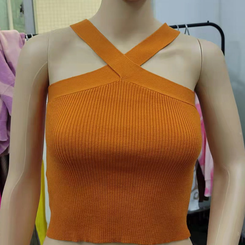 SM-K0106 Vestă din tricot fără mâneci cu curele încrucișate SM-K0106 Vestă din tricot fără mâneci cu curele încrucișate