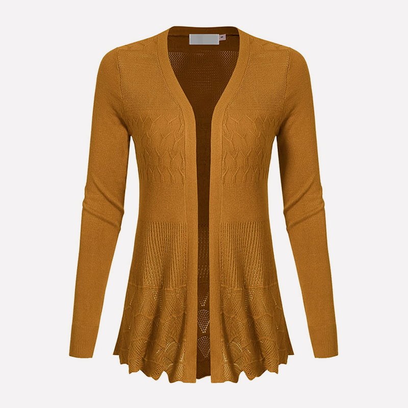 SM-K0072 Jachetă cardigan tricot de lungime medie, cu mânecă lungă, cu decolteu în V SM-K0072 Jachetă cardigan tricot de lungime medie, cu mânecă lungă, cu decolteu în V