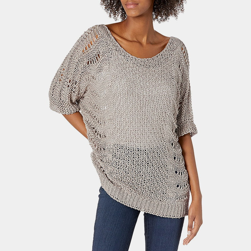 SM-K0060 Pulover tricotat cu decolteu rotund pentru protecție solară cu mânecă scurtă SM-K0060 Pulover tricotat cu decolteu rotund pentru protecție solară cu mânecă scurtă