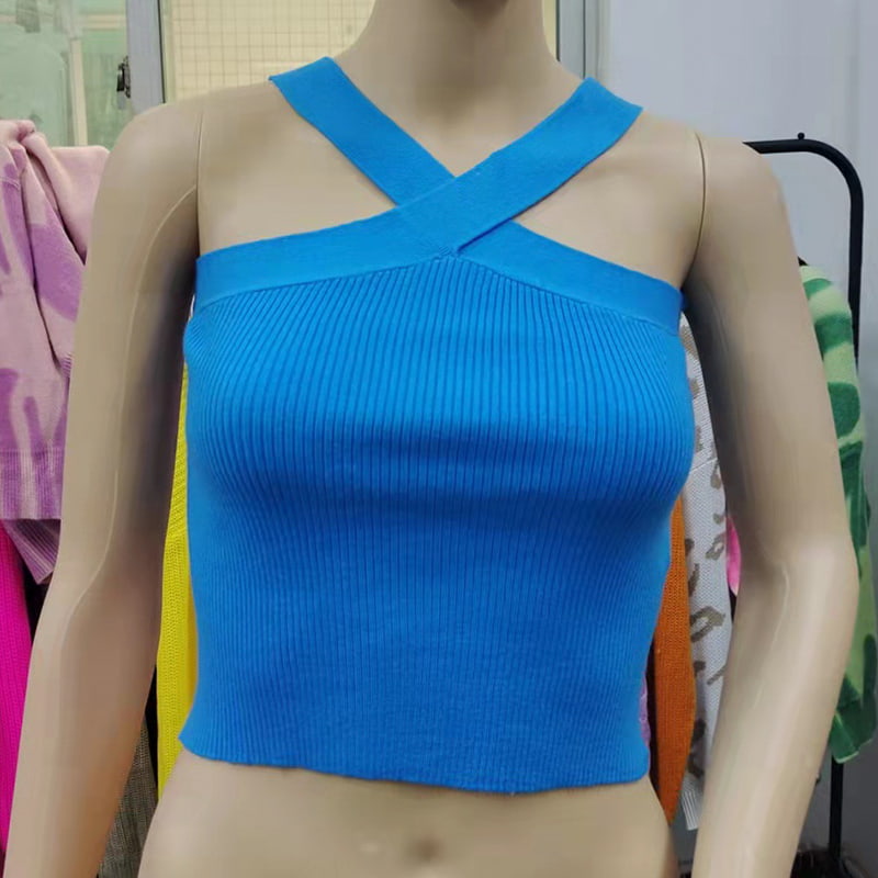 SM-K0106 Vestă din tricot fără mâneci cu curele încrucișate SM-K0106 Vestă din tricot fără mâneci cu curele încrucișate