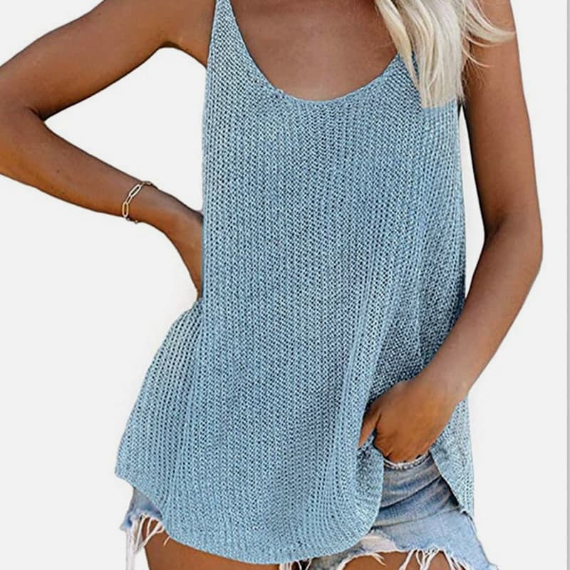 SM-K0065 Vestă tricotată cu decolteu în U SM-K0065 Vestă tricotată cu decolteu în U