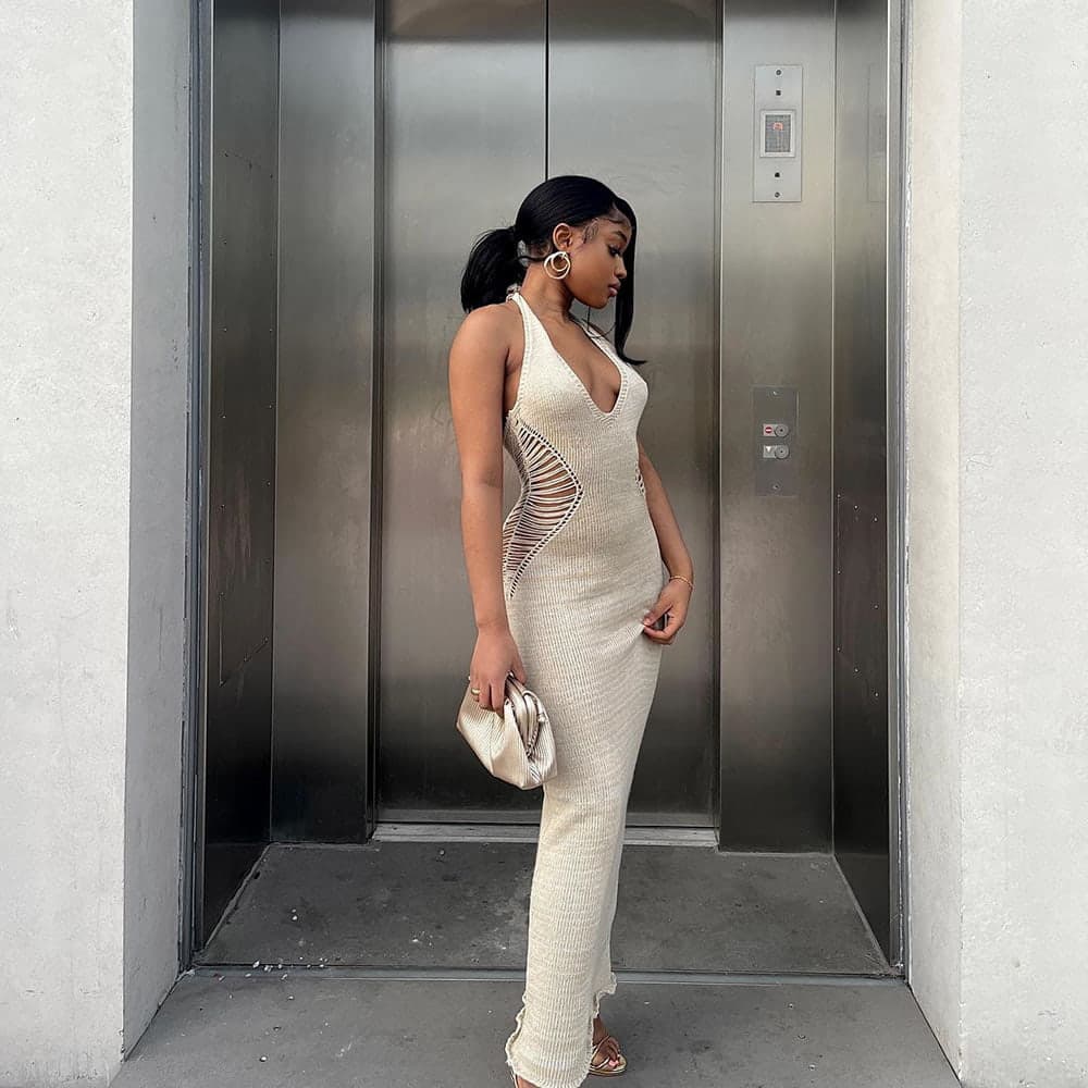 SM-K0073 Rochie tricotată cu decolteu în V, cu talie fără mâneci, de culoare uni. SM-K0073 Rochie tricotată cu decolteu în V, cu talie fără mâneci, de culoare uni.