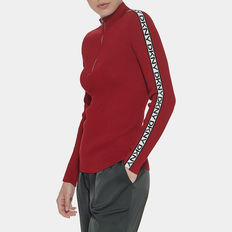 SM-K0056 Pulover tricotat cu mânecă lungă, cu mânecă lungă, cu decolteu și cu fermoar SM-K0056 Pulover tricotat cu mânecă lungă, cu mânecă lungă, cu decolteu și cu fermoar