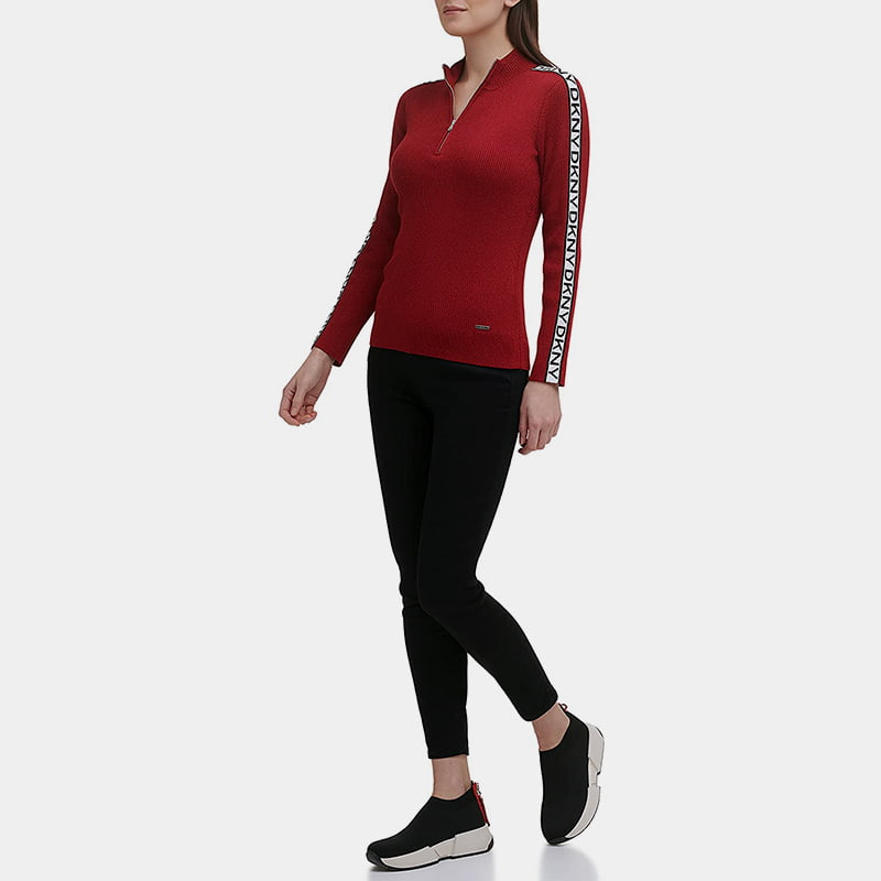 SM-K0056 Pulover tricotat cu mânecă lungă, cu mânecă lungă, cu decolteu și cu fermoar SM-K0056 Pulover tricotat cu mânecă lungă, cu mânecă lungă, cu decolteu și cu fermoar