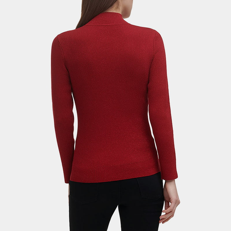 SM-K0056 Pulover tricotat cu mânecă lungă, cu mânecă lungă, cu decolteu și cu fermoar SM-K0056 Pulover tricotat cu mânecă lungă, cu mânecă lungă, cu decolteu și cu fermoar