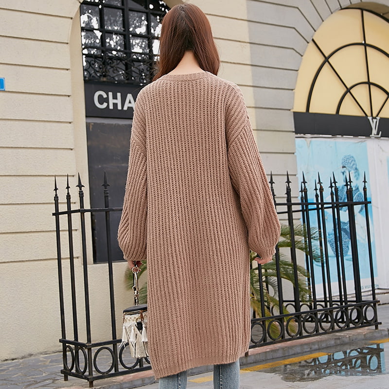 SM-K0103 Jachetă cardigan tricotată de lungime medie cu mâneci lanternă SM-K0103 Jachetă cardigan tricotată de lungime medie cu mâneci lanternă